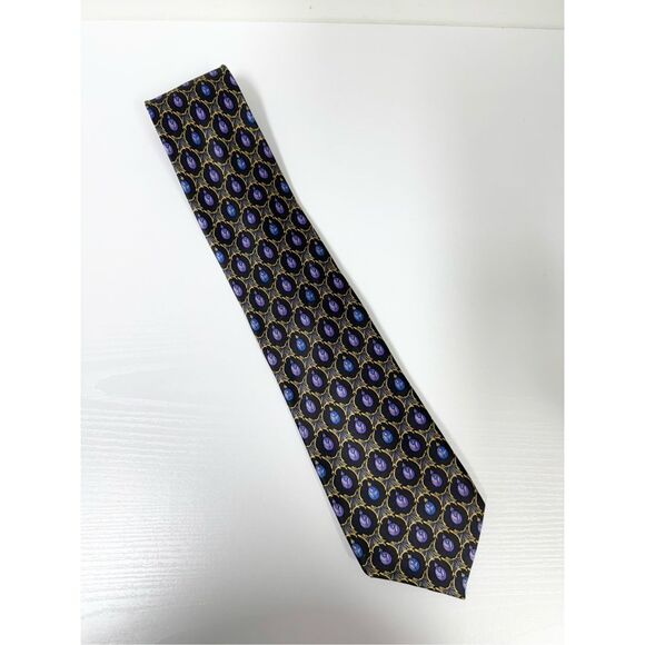 Fabergé Eggs Mens Multicolor Intricate Design Silk Tie - Picture 2 of 4